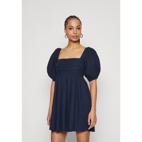 Abercrombie Navy Blue Emerson Dress Size Large Petite LP - Picture 7 of 7